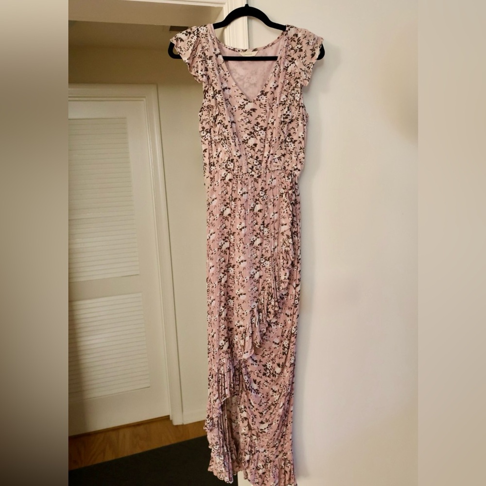Pink Flowery Maxi Dress size 4